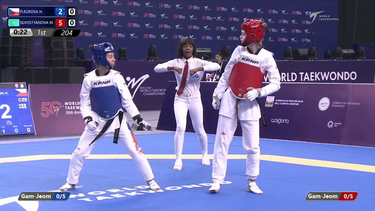 204 R64 Women 57kg CZE FLEGROVA H KAZ SEVOSTYANOVA M background