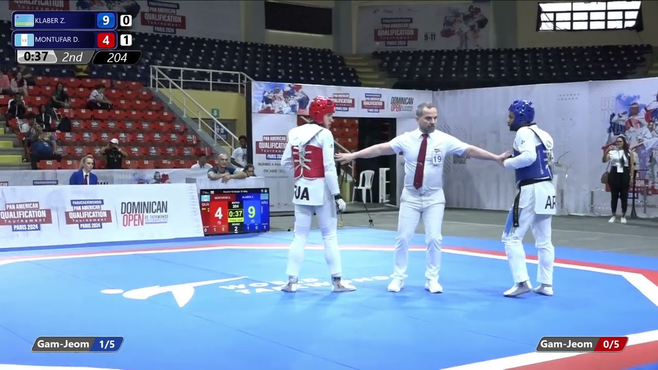 204 Round of 16 M 68kg ARU KLABER Z GUA MONTUFAR D background