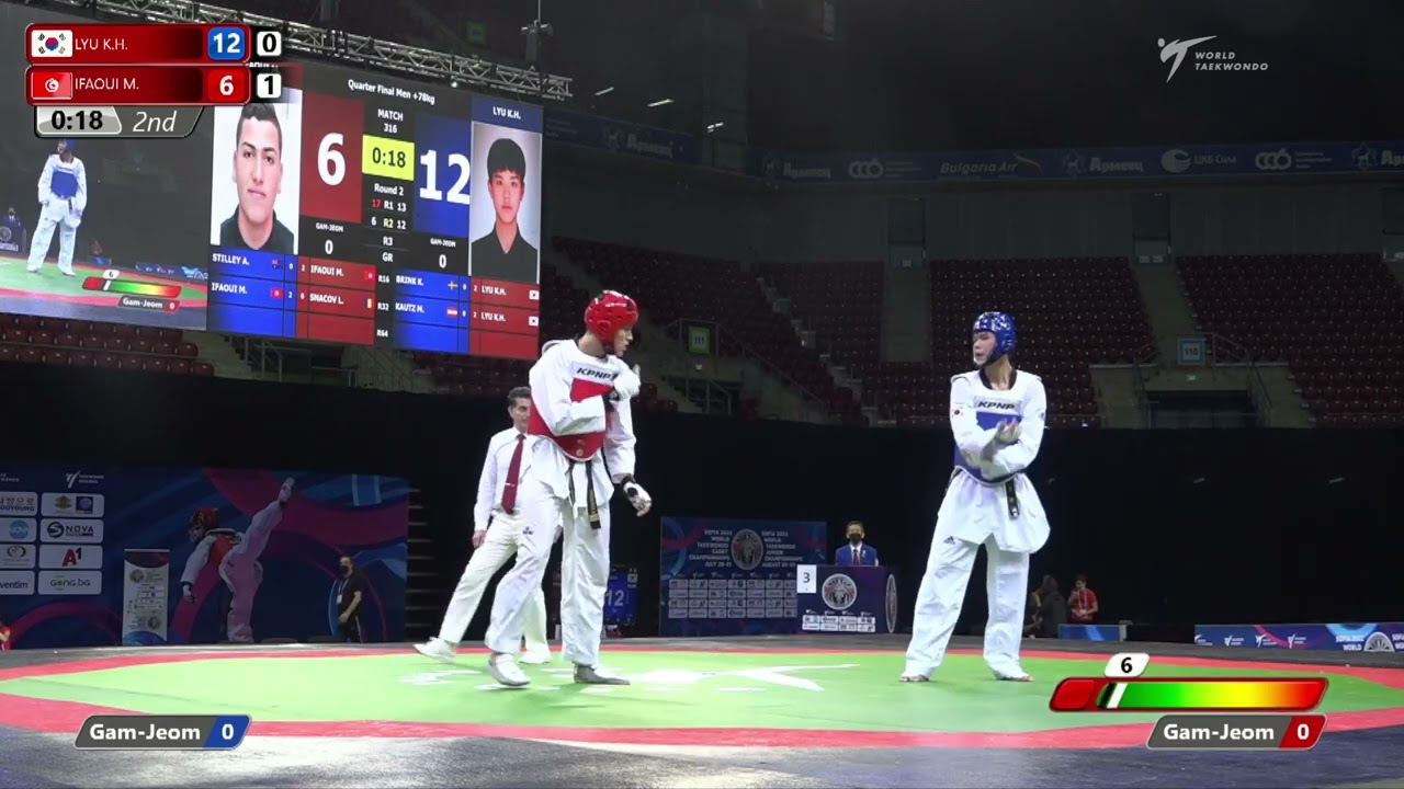 316 Quarter final Men +78kg KOR LYU K H TUN IFAOUI M