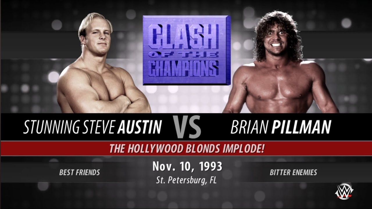 Steve Austin vs Brian Pillman. WCW Clash of Champions. WWE 2K16 background