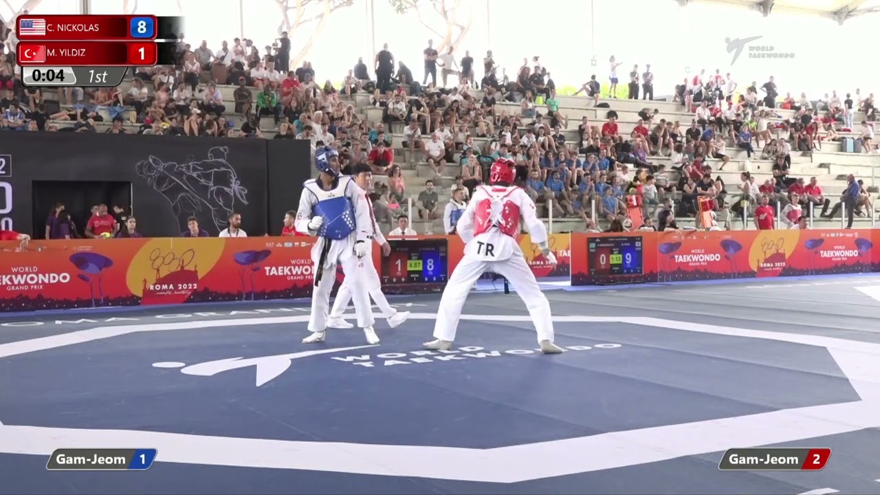 207 M-80kg R-32 NICKOLAS Carl alan USA 🔵 vs 🔴 YILDIZ Muhammed emin TUR I Rome 2022 WT GP