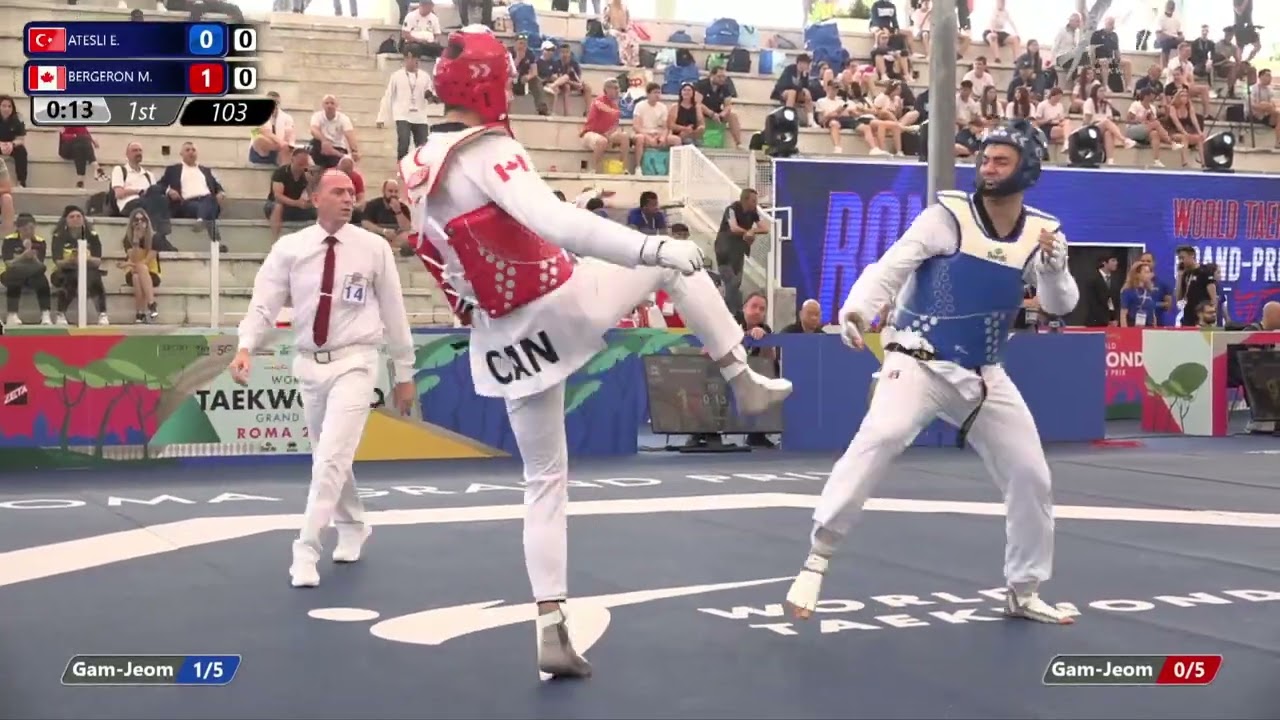 103 Round of 32 MEN M +80KG TUR ATESLI E CAN BERGERON M background