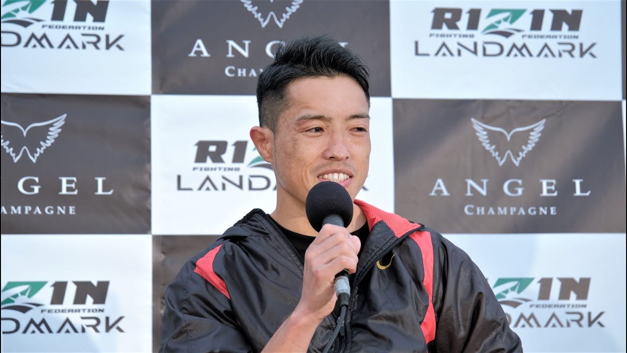 KAZUNORI 試合後インタビュー / ANGEL CHAMPAGNE presents RIZIN LANDMARK 4 in NAGOYA background