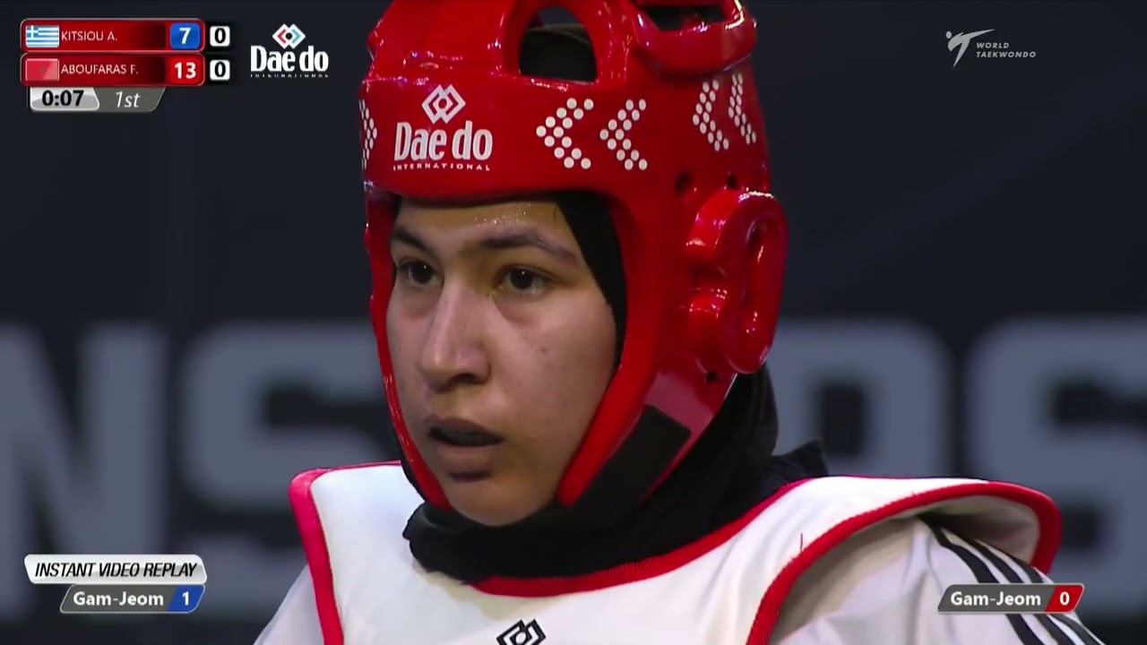 307 W+73kg R-32 KITSIOU A. A. GRE ЁЯФ╡ vs ЁЯФ┤ ABOUFARAS F. MAR I Guadalajara 2022 WT Championships background
