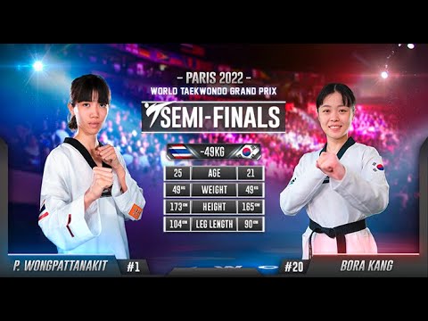 226 SF W 49kg THA WONGPATTANAKIT P KOR KANG B | Paris 2022 World Taekwondo Grand-Prix (Levallois)
