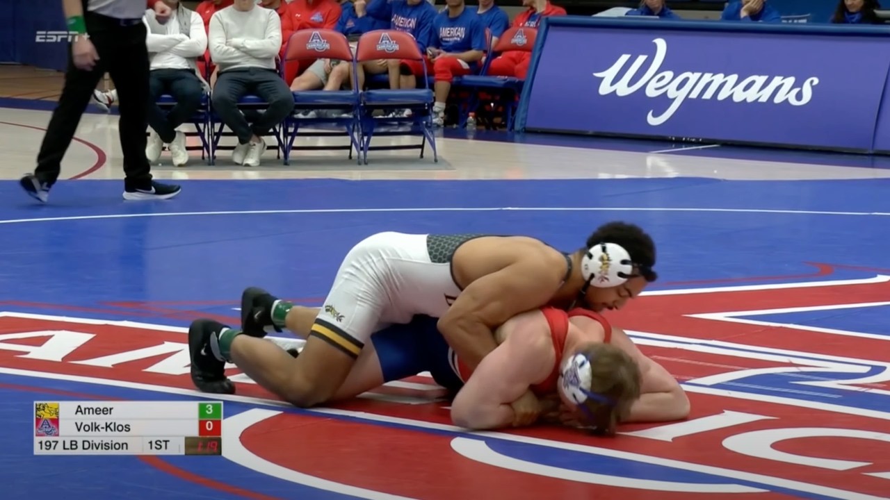 197lbs Ibrahim Ameer (Drexel) vs Liam Volk Klos (American)