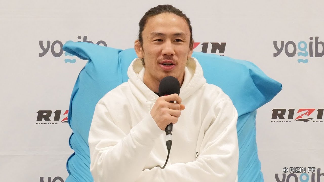 矢地祐介 試合後インタビュー / Yogibo presents RIZIN.33 background