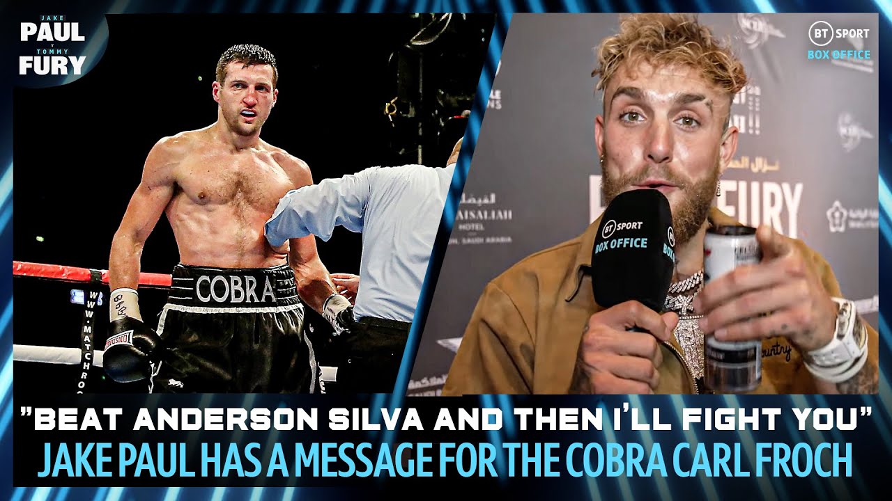 Jake Paul has a personal message for Carl Froch before he takes to the stage to face Tommy Fury background