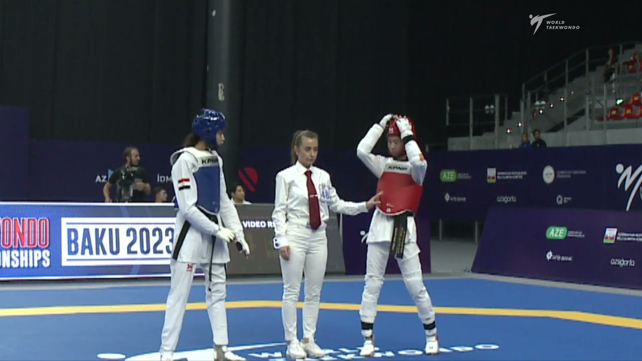 527 Quarter final Women 49kg EGY KHATAB J THA WONGPATTANAKIT P background