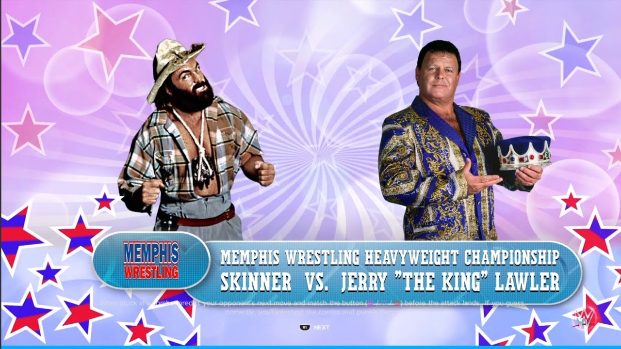Skinner vs Jerry Lawler. Memphis Wrestling. WWE 2K23