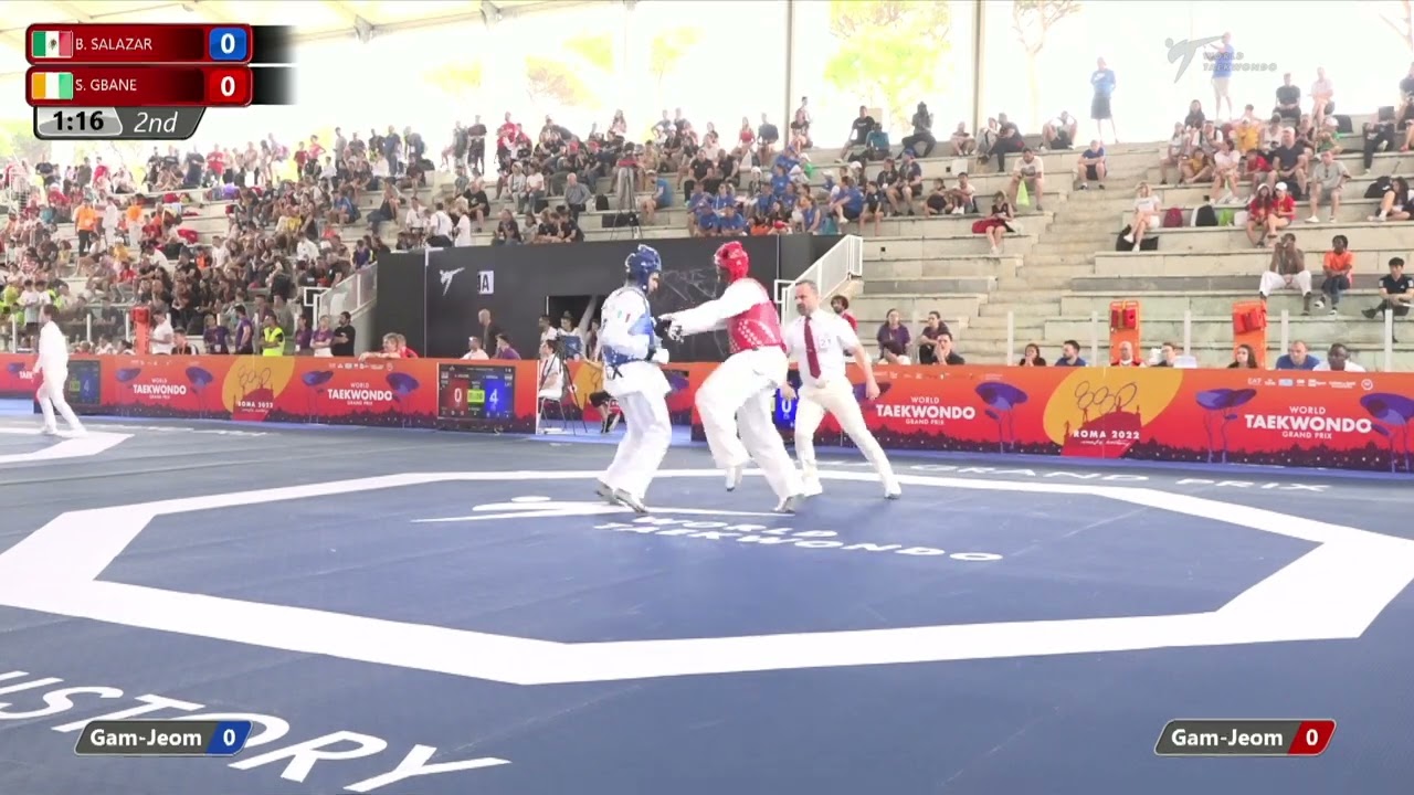 302 M+80kg R-32 SALAZAR Bryan MEX ЁЯФ╡ vs ЁЯФ┤ GBANE Seydou CIV I Rome 2022 World Taekwondo GP