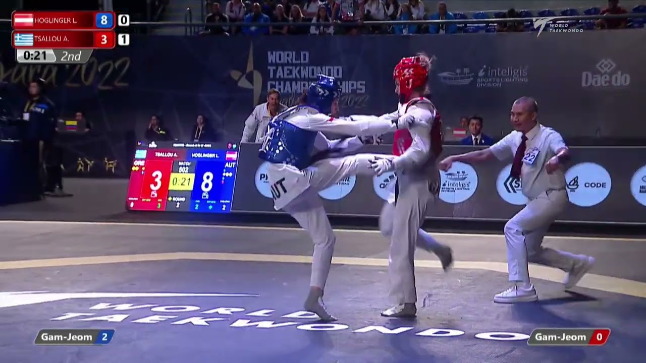 502 W-53kg R-64 HOGLINGER Lea AUT 🔵 vs 🔴 TSALLOU Athanasia GRE I Guadalajara 2022 WT Championships