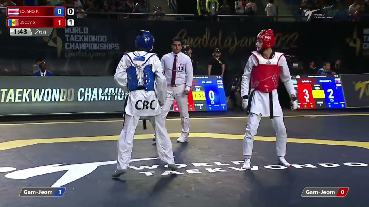 304 M-58kg R-64 SOLANO Pablo CRC 🔵 vs 🔴 USCOV Serghei MDA I Guadalajara 2022 WT Championships