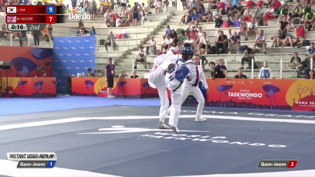 112 W-49kg R-16 SIM Jaeyoung KOR 🔵 vs 🔴 MOORE Maddison GBR I Rome 2022 World Taekwondo GP