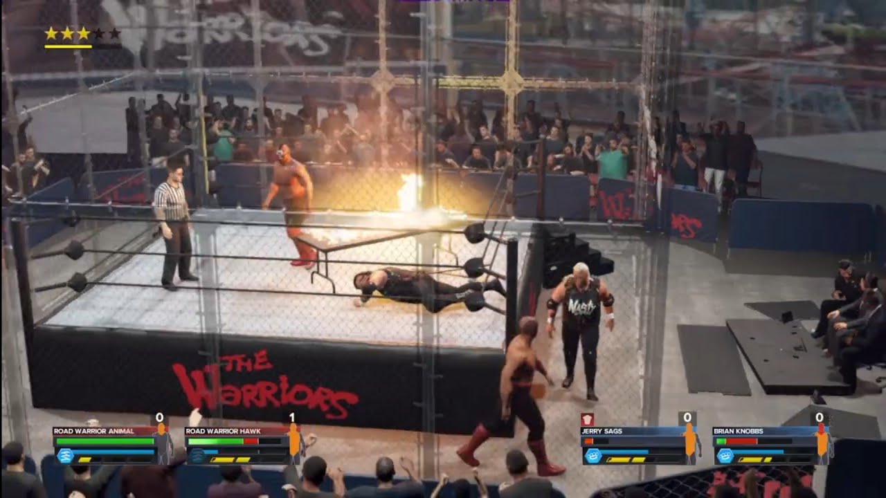 The Legion Of Doom vs The Nasty Boys. Steel City Cage Match. Warriors Come out To Play. WWE 2K23.