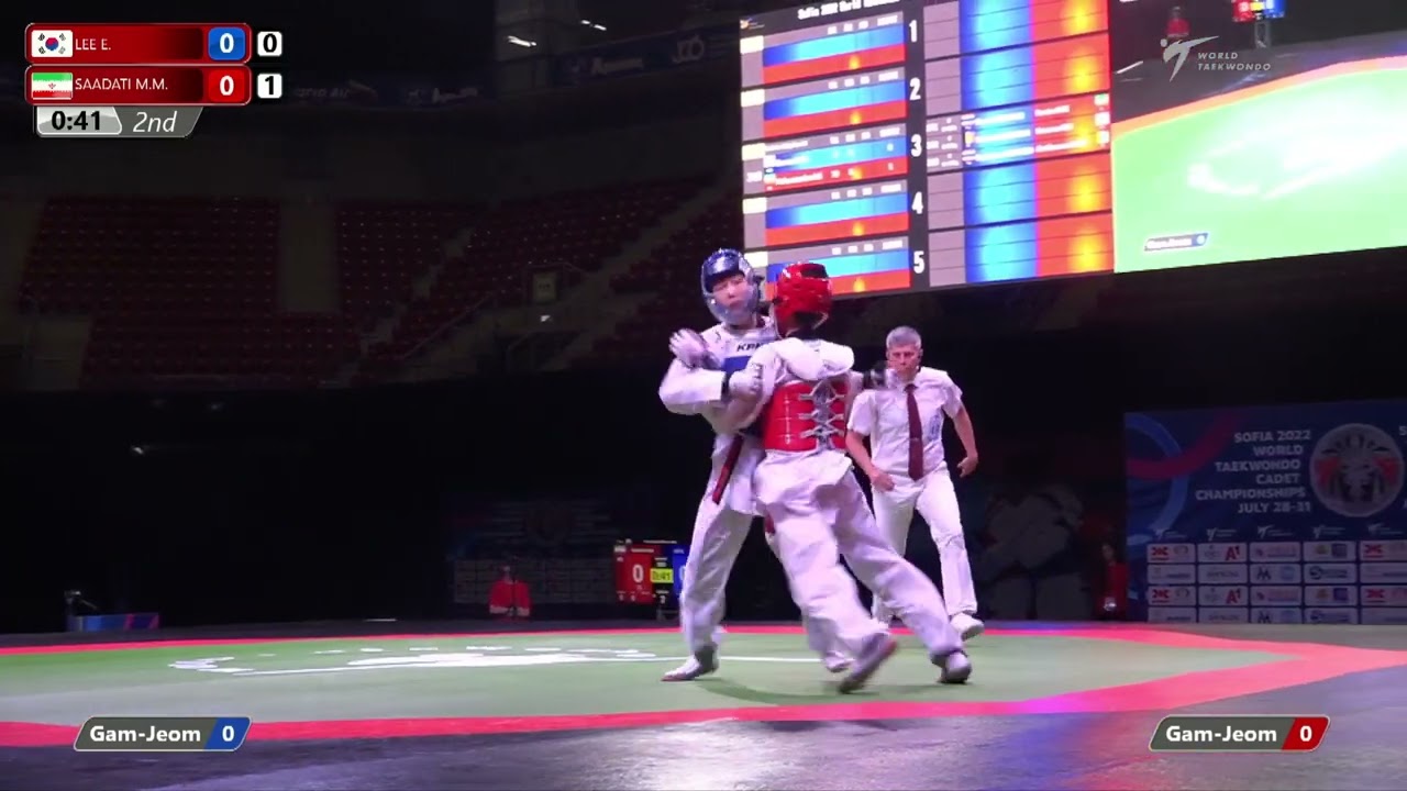340 F Boys 49kg KOR LEE E IRI SAADATI M M background