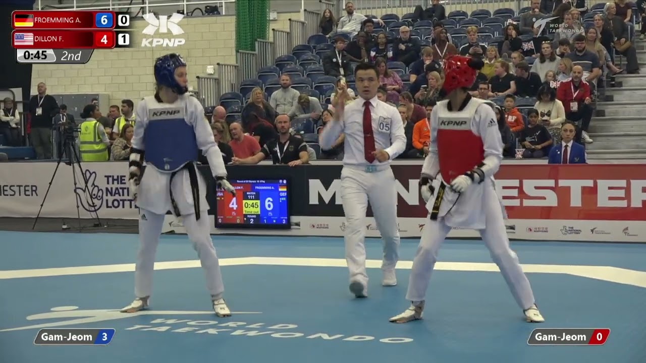 111 R-32 W-57kg 🔵 FROEMMING Anna-lena GER vs 🔴 DILLON Faith USA I Manchester 2022 World Taekwondo GP