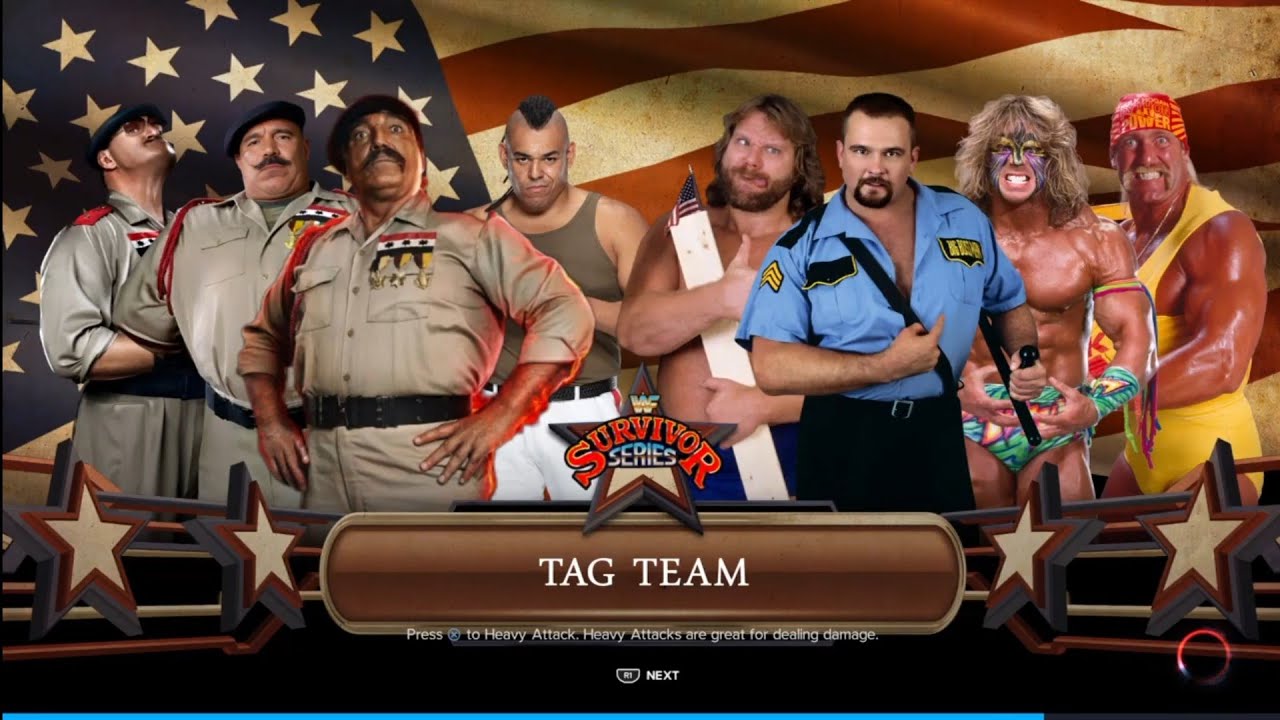 Triangle of Terror vs The Hulksters. Survivor Series Match. WWE 2K23 background
