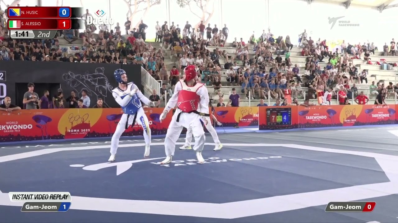 212 M-80kg R-16 HUSIC Nedzad BIH 🔵 vs 🔴 ALESSIO Simone ITA I Rome 2022 World Taekwondo GP