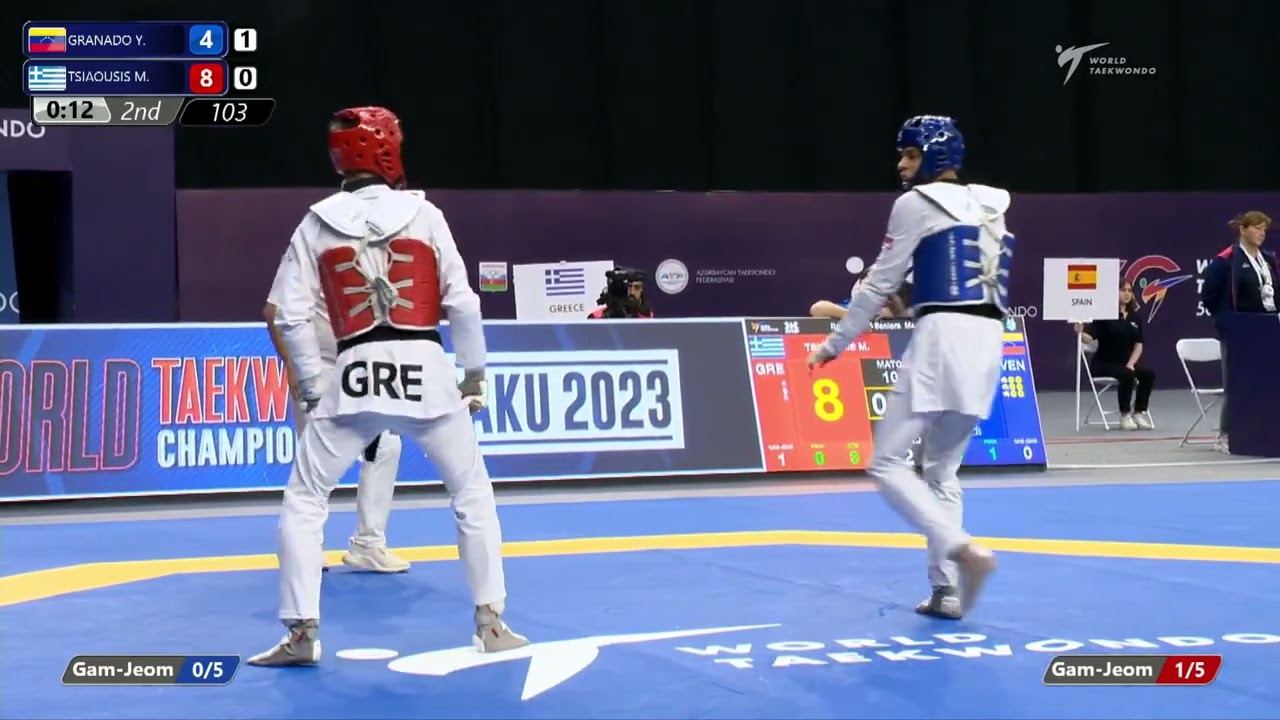 103 Round of 64 Men 63kg VEN GRANADO Yohandri GRE TSIAOUSIS Marios