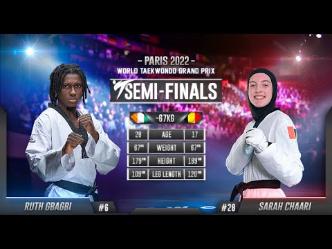 228 SF W 67kg CIV GBAGBI Ruth BEL CHAARI Sarah | Paris 2022 World Taekwondo Grand-Prix (Levallois) background