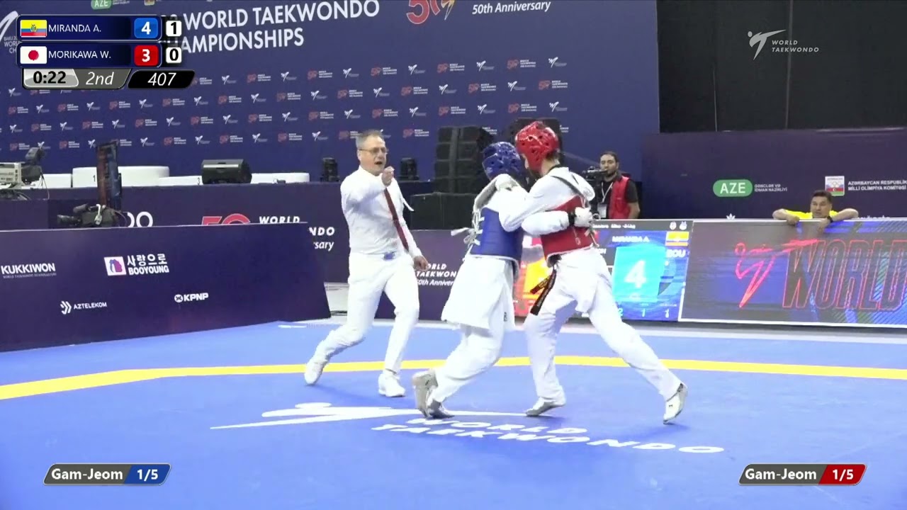 407 R64 Men 54kg ECU MIRANDA A JPN MORIKAWA W background