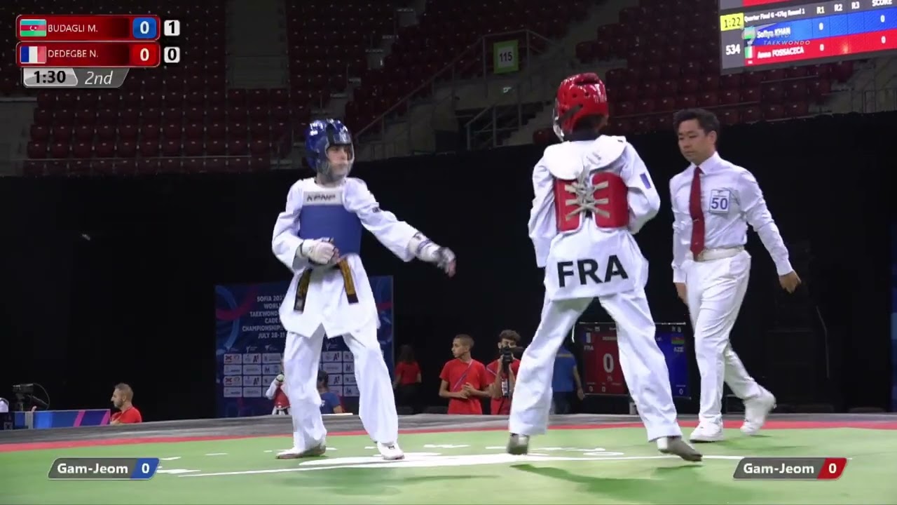 332 Quarter Final Boys 33kg AZE BUDAGLI Mehdi FRA DEDEGBE Nelson