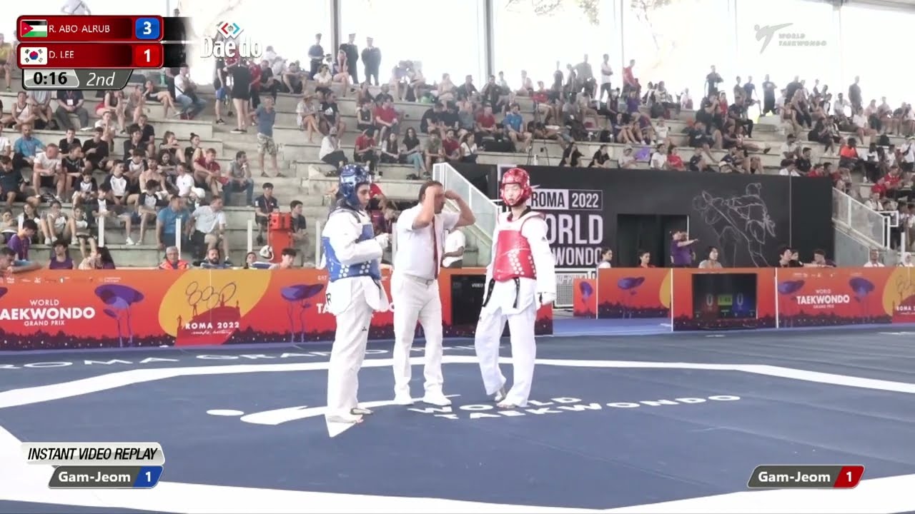 121 W+67kg R-16 ABO-ALRUB Rama JOR 🔵 vs 🔴 LEE Dabin KOR I Rome 2022 World Taekwondo GP background