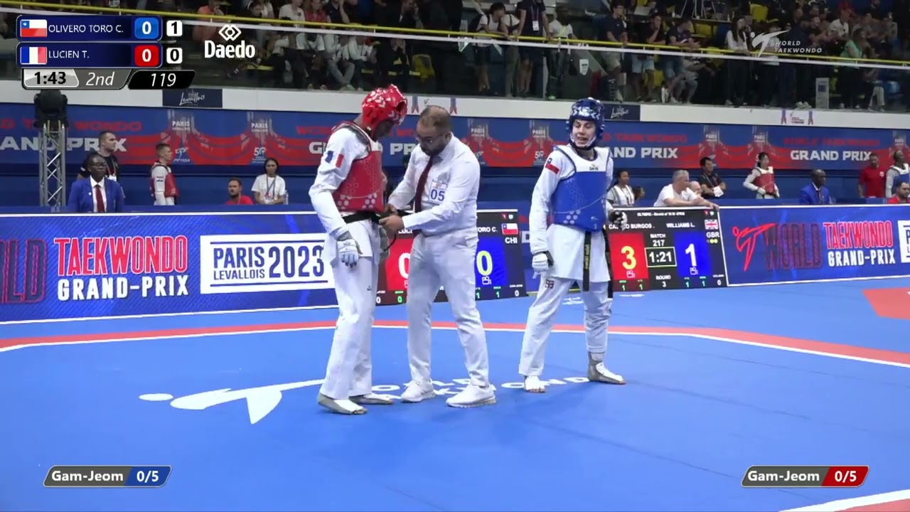 119 Round of 16 MEN M 68KG CHI OLIVERO TORO C FRA LUCIEN T background