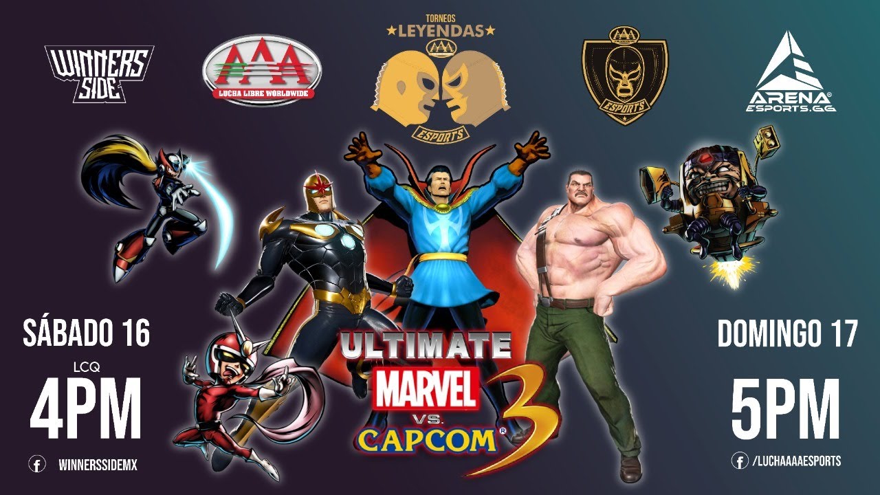 Torneo de Leyendas FINAL 6 | Lucha AAA esports: ULTIMATE MARVEL VS CAPCOM 3 background