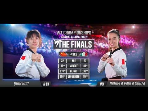 105 W-49kg F GUO Qing CHN 🔵 vs 🔴 SOUZA Daniela paola MEX I Guadalajara 2022 WT Championships background