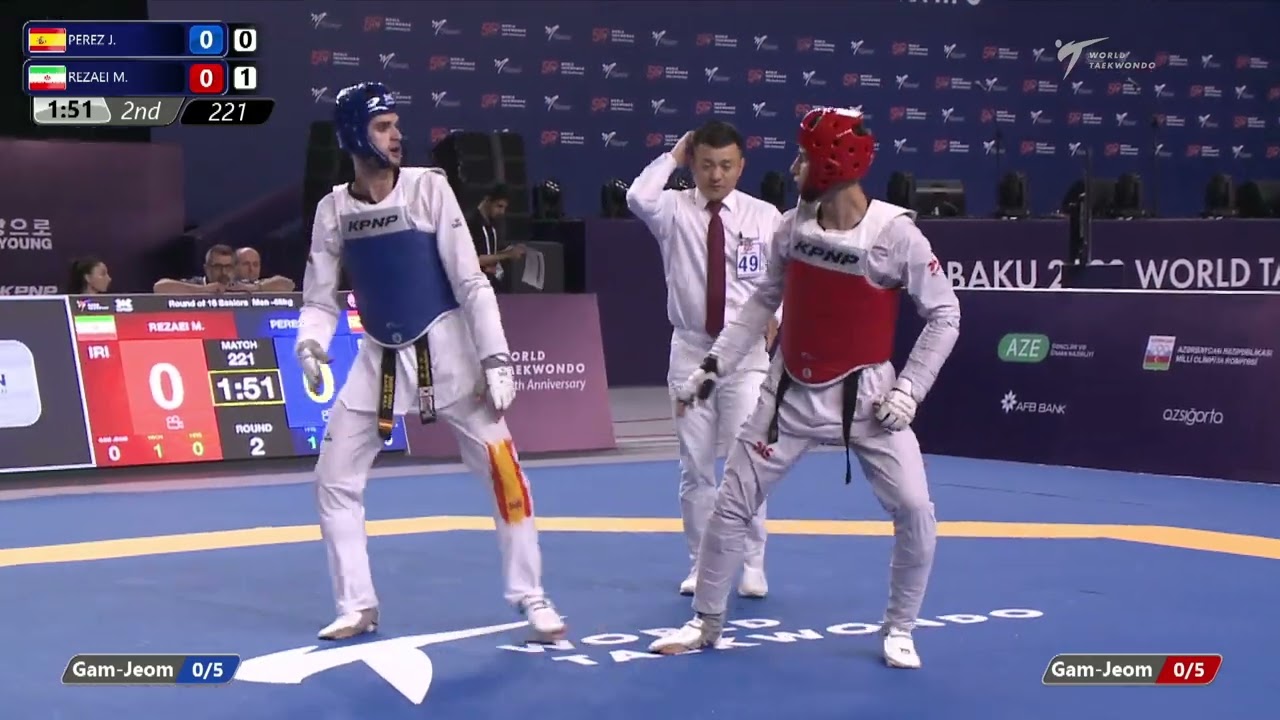 221 R16 Men 68kg ESP PEREZ J IRI REZAEI M background