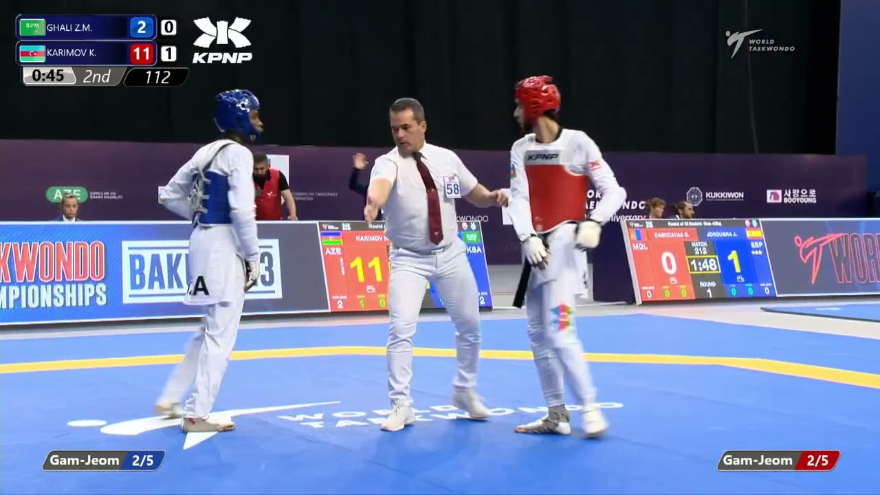 112 R32 Men 63kg KSA GHALI Z M AZE KARIMOV K background