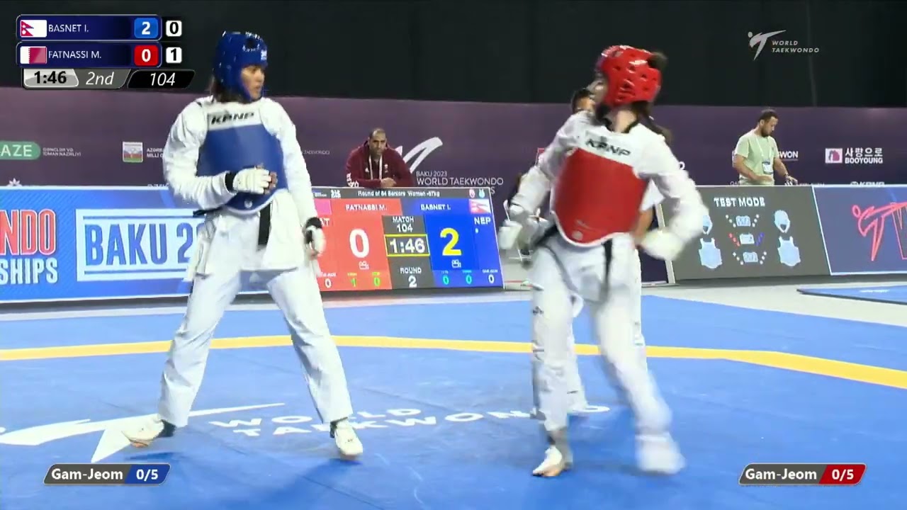 104 R64 Women 67kg NEP BASNET I QAT FATNASSI M background