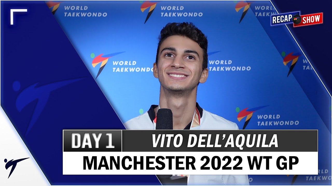 VITO DELL'AQUILA POST FIGHTS INTERVIEW MANCHESTER 2022 WT GRAND PRIX backdrop