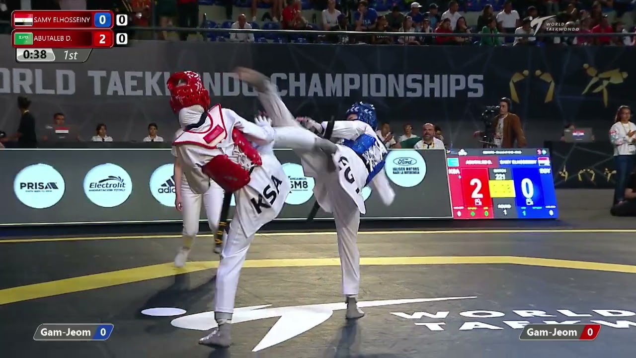 221 W-49kg R-16 SAMY ELHOSSEINY S. EGY 🔵 vs 🔴 ABUTALEB D. A. M. KSA I Guadalajara 2022 WTC