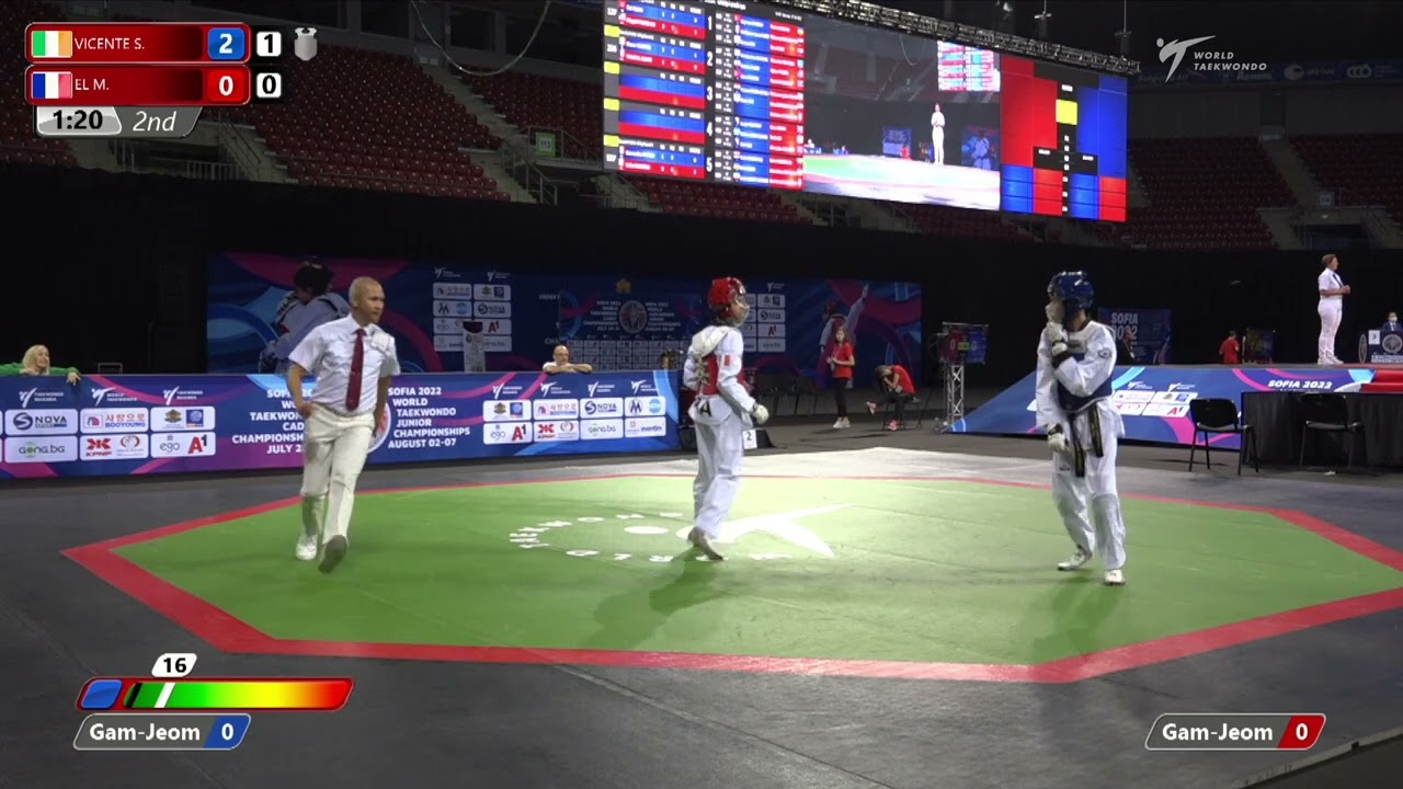 226 Round of 16 Boys 45kg IRL VICENTE Shane FRA EL AZHAR Mehdi