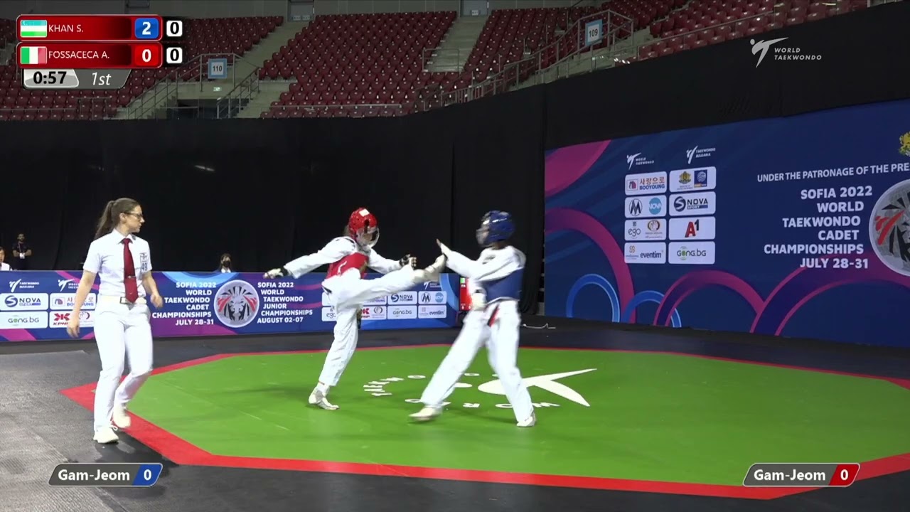 534 Quarter Final Girls 47kg UZB KHAN Sofiya ITA FOSSACECA Anna
