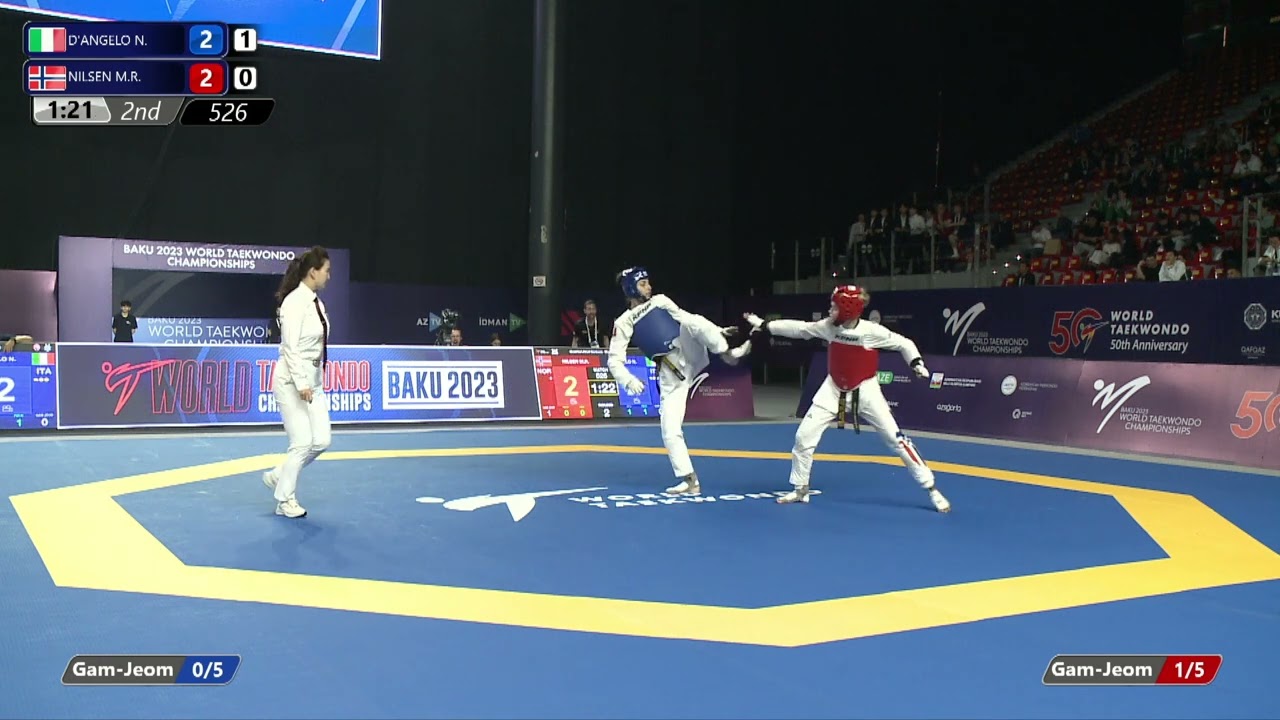 526 Quarter final Women 67kg ITA D'ANGELO N NOR NILSEN M R background