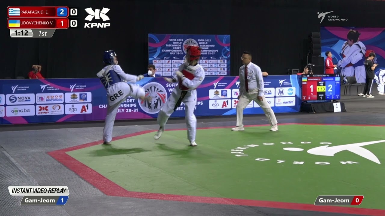 108 R32 Girls 44kg GRE PARAPAGKIDI E UKR UDOVYCHENKO V background
