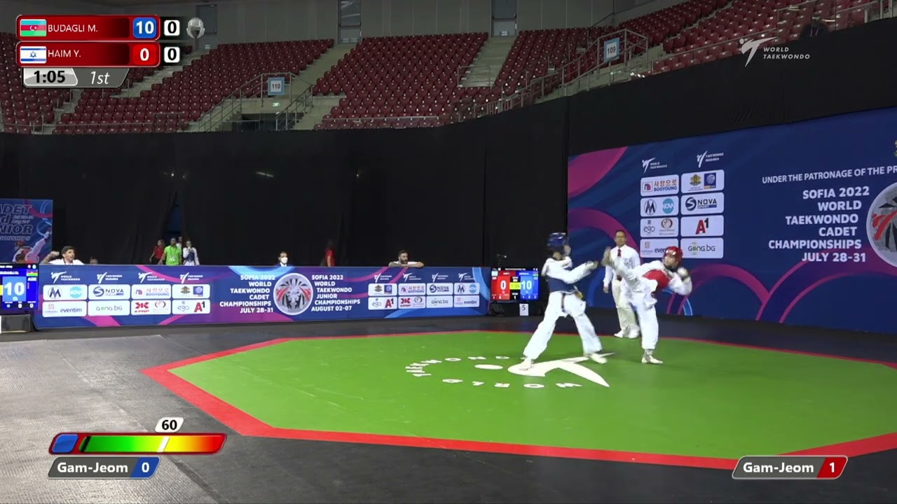 524 Round of 16 Boys 33kg AZE BUDAGLI Mehdi ISR HAIM Yonatan background