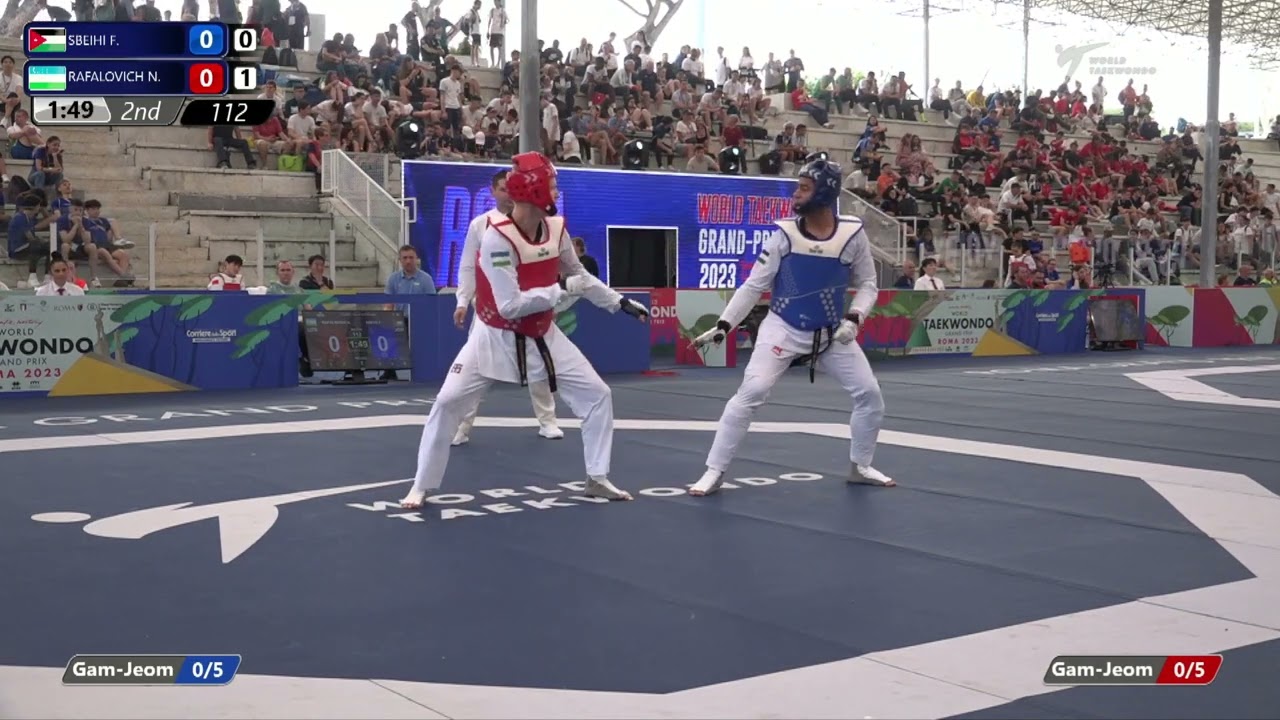 112 Round of 32 MEN M +80KG JOR SBEIHI F UZB RAFALOVICH N background