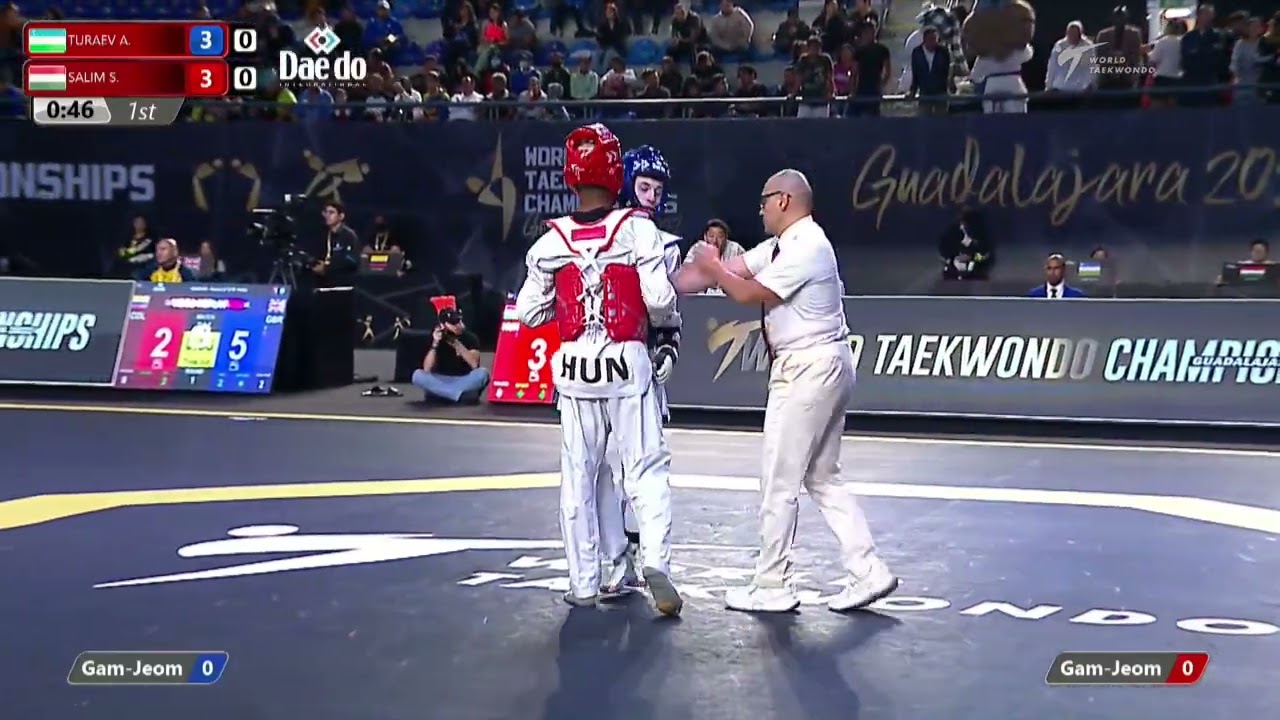 414 M-58kg R-32 TURAEV A. UZB 🔵 vs 🔴 SALIM S. G. HUN I Guadalajara 2022 WT Championships