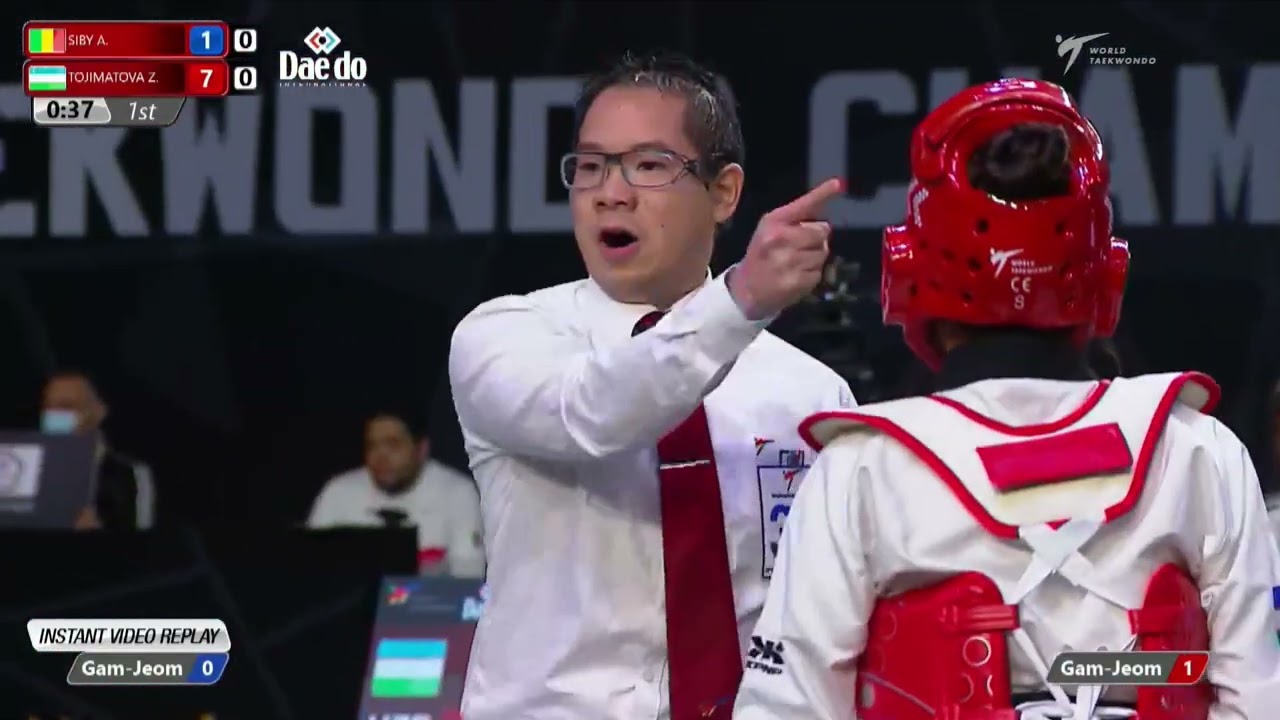 303 W-46kg R-64 SIBY A. M. MLI 🔵 vs 🔴 TOJIMATOVA Z. UZB I Guadalajara 2022 WT Championships background