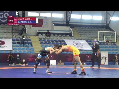 Qual. FS - 57 kg: E. SEGURA GUERR (GUA) v. R. ALEJANDRO BL (MEX) background