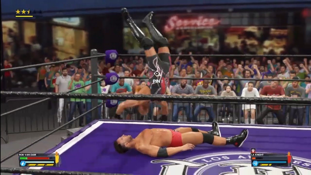 RVD vs LA Knight LAW Brawl at the Mall. WWE 2K23