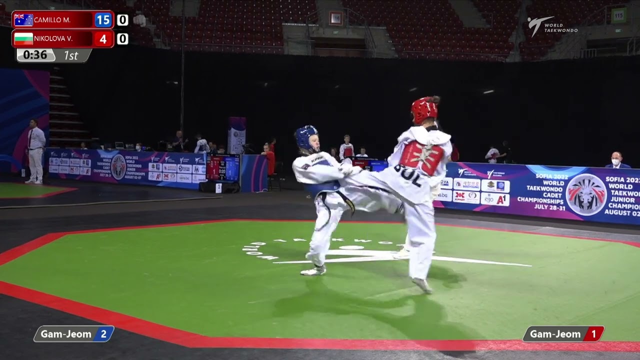 204 R64 Women 46kg AUS CAMILLO M BUL NIKOLOVA V background