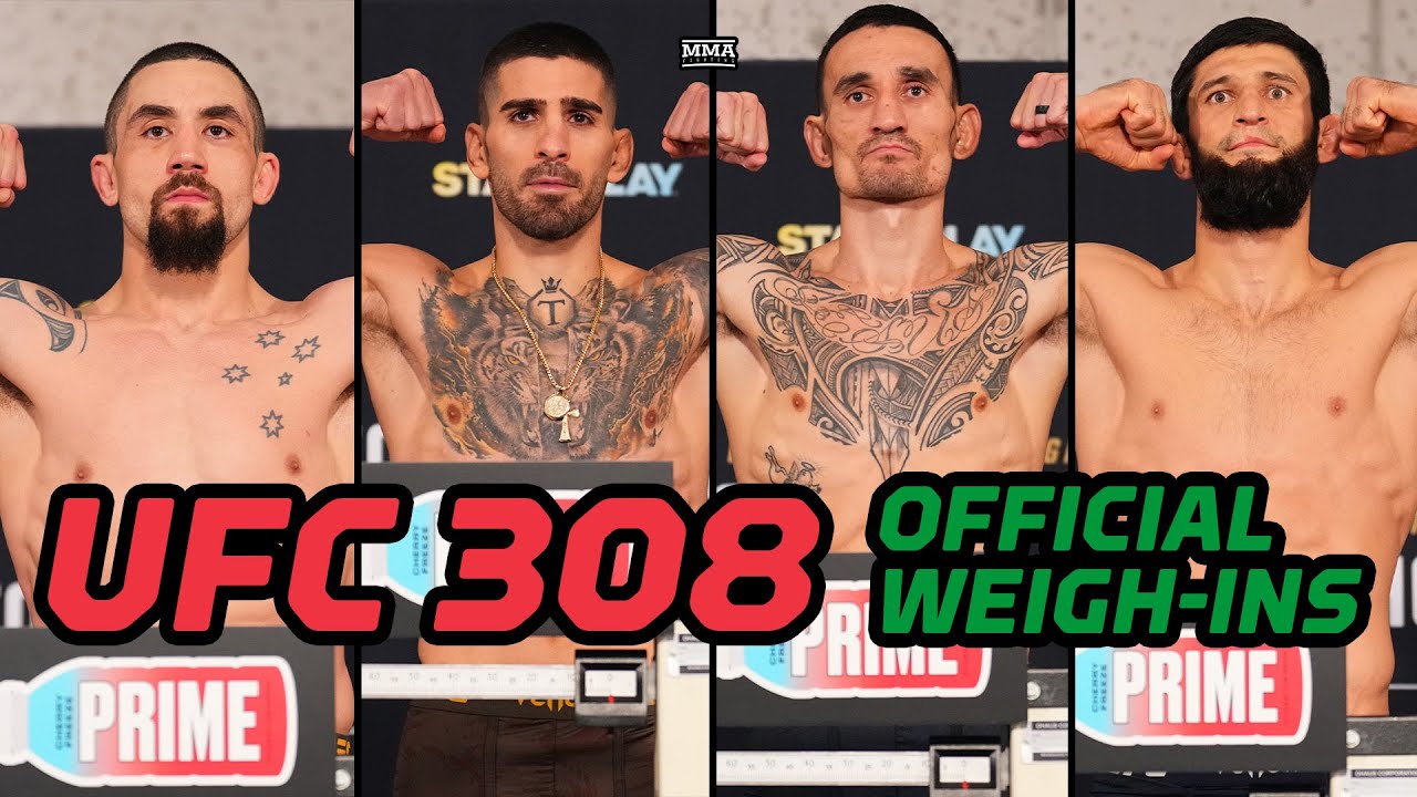 Khamzat Chimaev Waits Until Last Minute, Topuria & Holloway Make Weight | UFC 308 Weigh-Ins