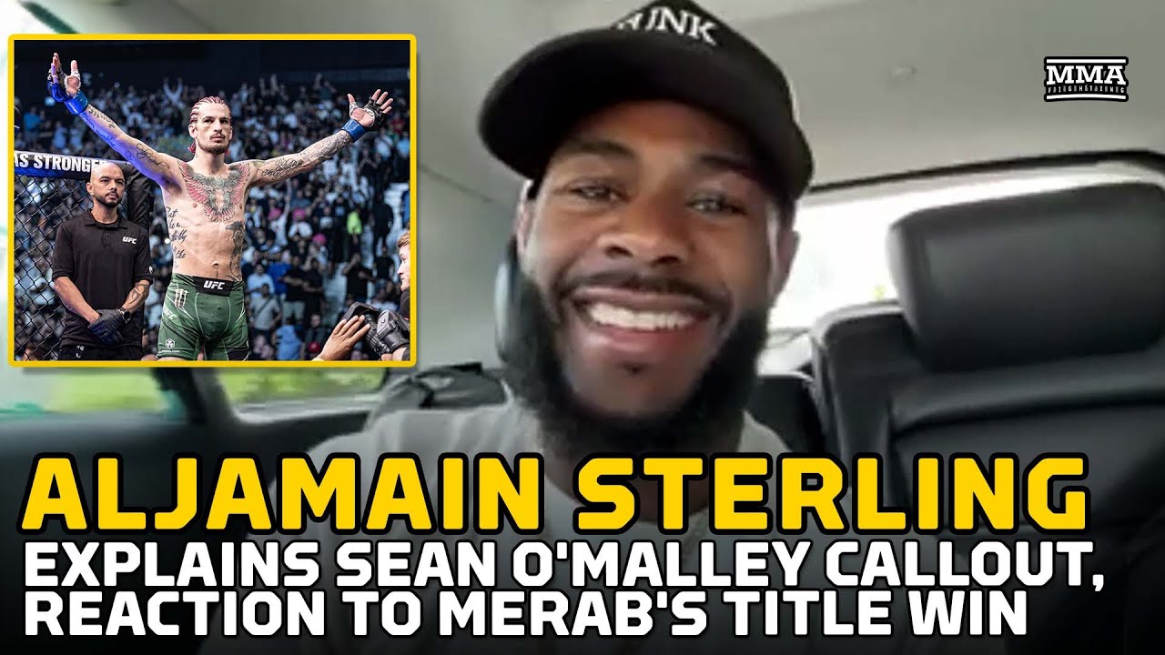 Aljamain Sterling Explains Sean O'Malley Callout For Rematch, Reacts To Merab Dvalishvili Title Win background