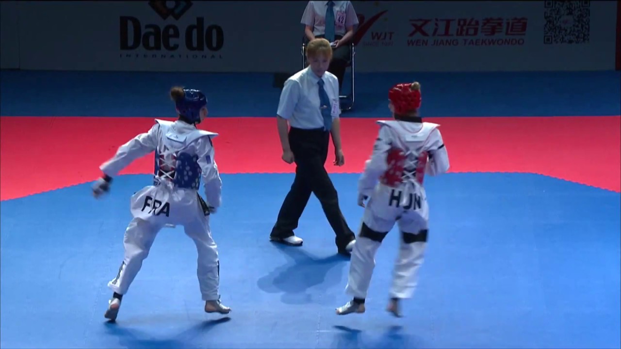 2014 WT GP SUZHOU W 49kg SF Y AZIEZ FRA VS I GONDA HUN background
